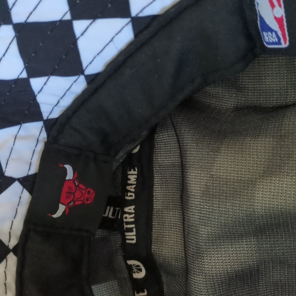 NBA Chicago BULLS Ultra Game Bucket Hat Black White Checkered Adult Logo Cap - Picture 4 of 5